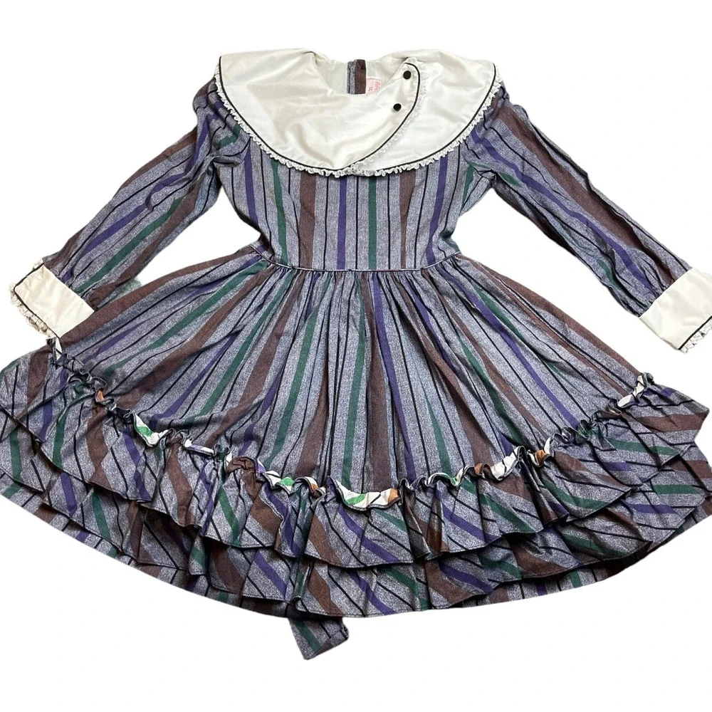 VTG Sweet N Sassy Dress Girls‎ Size 10 Long Sleeve Ruffled Full Circle Costume